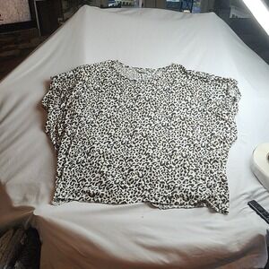 Wonderly Studio Leopard Print Short Sleeve Top Women's Size XXL